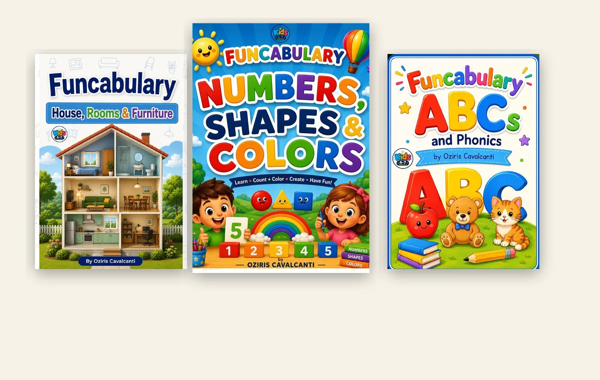 Composição com as capas originais dos três livros do Porta de Entrada KIDS